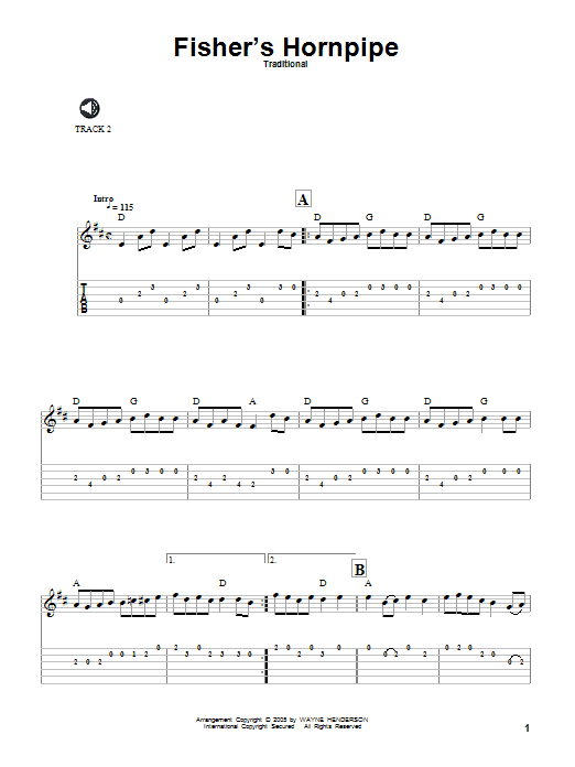 Traditional Fisher's Hornpipe sheet music notes and chords. Download Printable PDF.