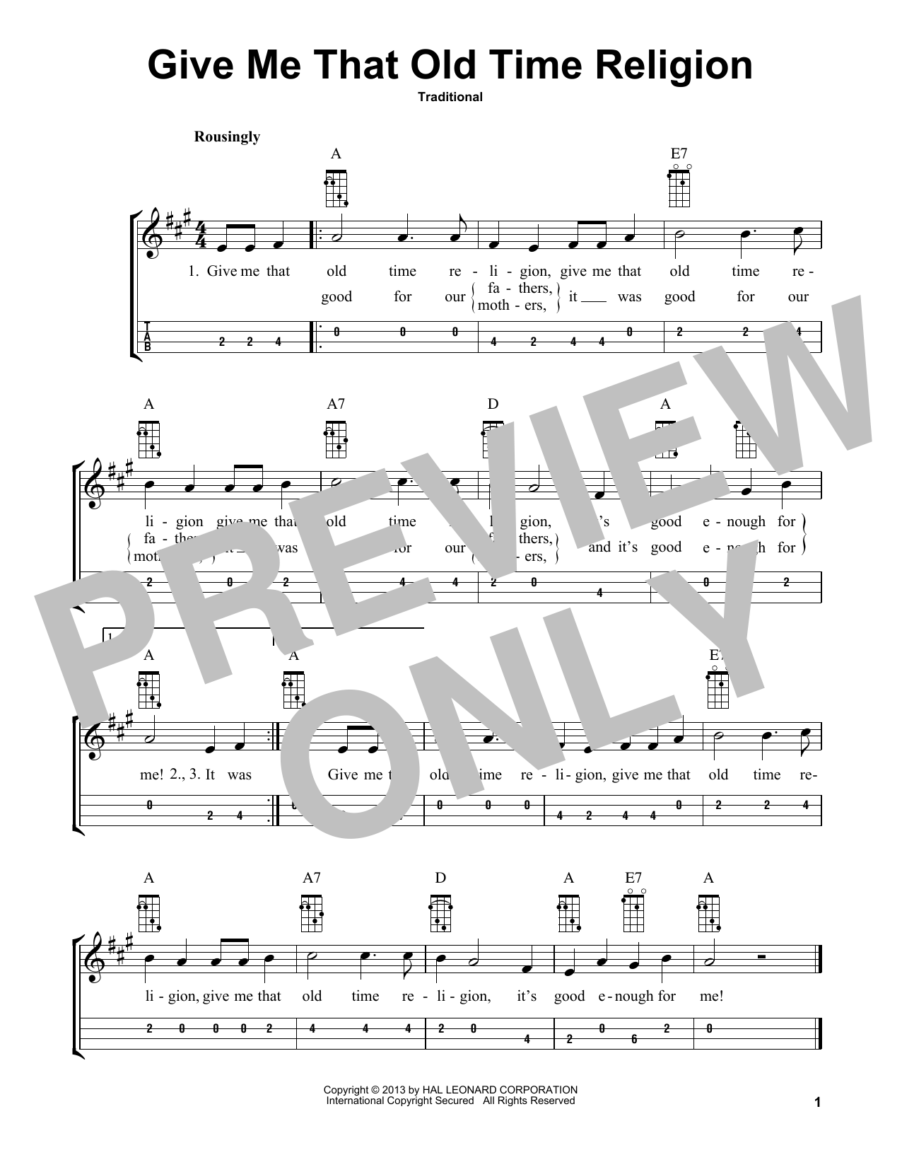 Traditional Give Me That Old Time Religion (arr. Bobby Westfall) sheet music notes and chords. Download Printable PDF.