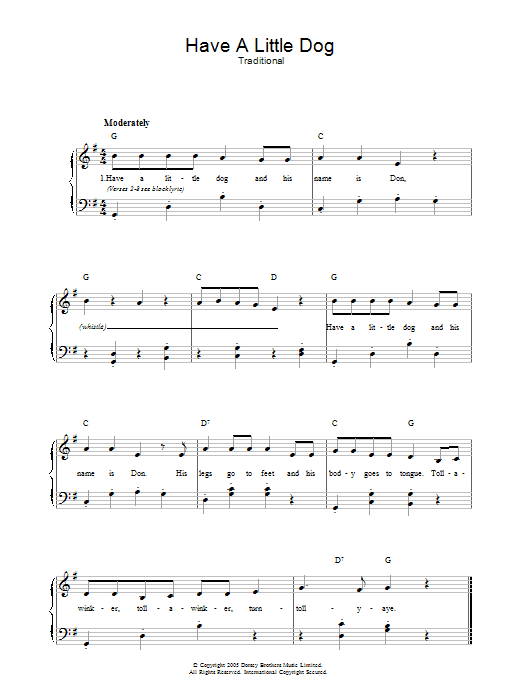 Traditional Have A Little Dog sheet music notes and chords. Download Printable PDF.