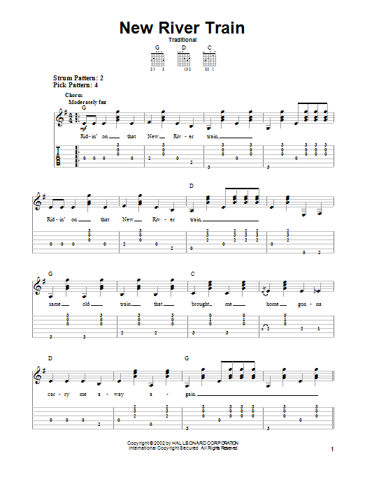 Learn to play Traditional New River Train sheet music for Guitar Tab in minutes. Traditional New River Train sheet music notes and chords. Download Printable PDF.