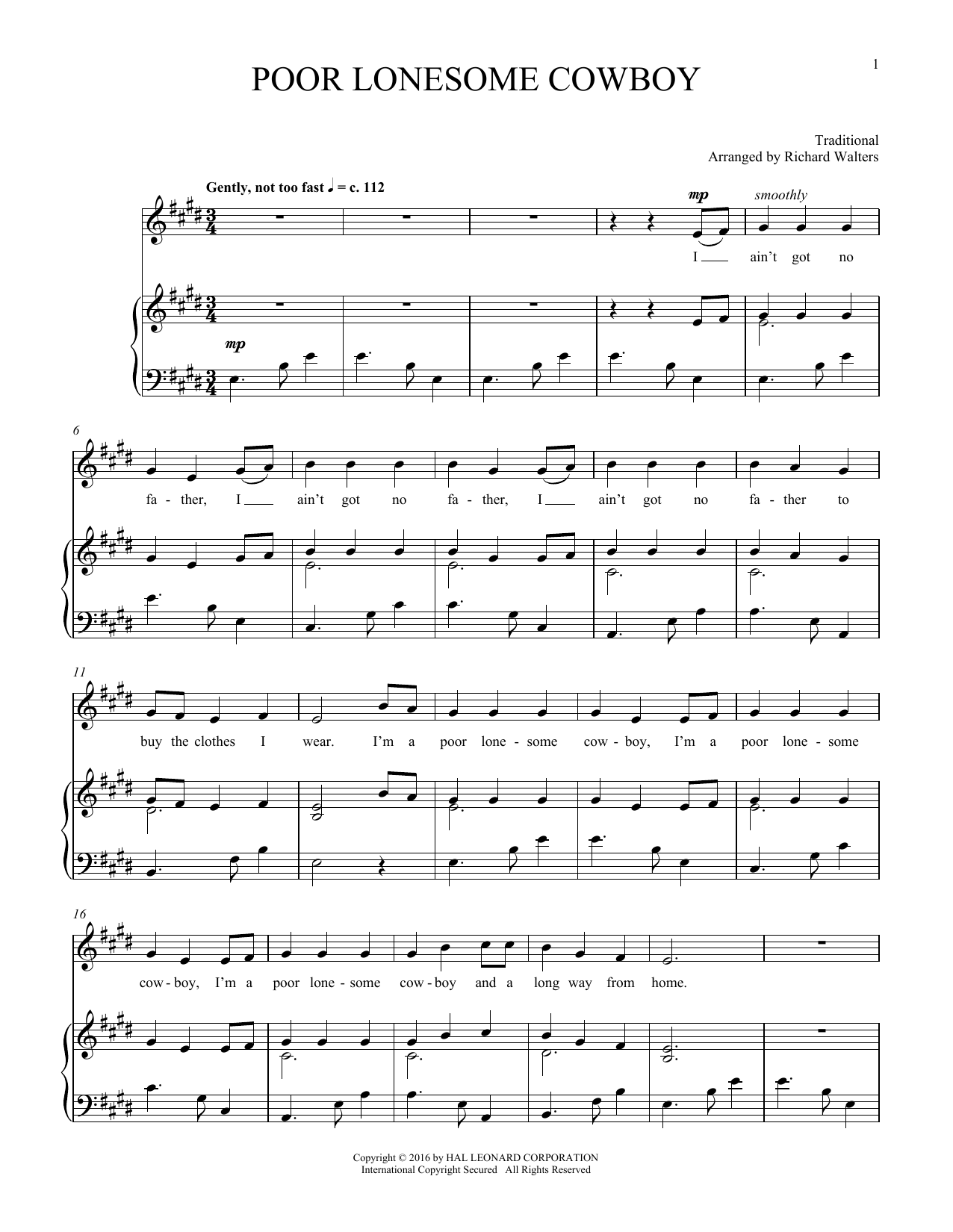 Traditional Poor Lonesome Cowboy sheet music notes and chords. Download Printable PDF.