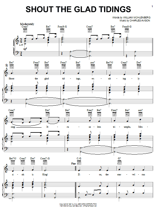 Traditional Carol Shout The Glad Tidings sheet music notes and chords. Download Printable PDF.