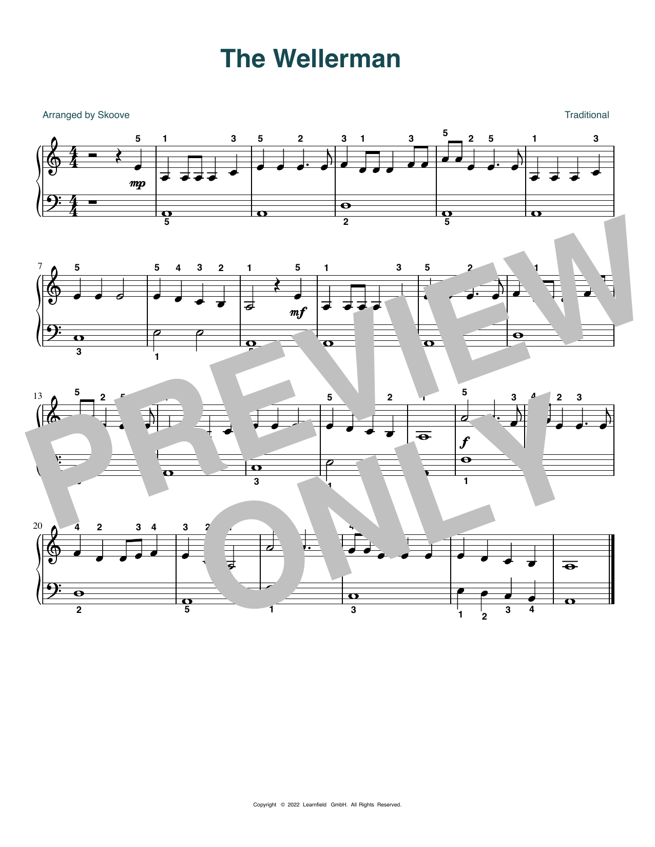 Traditional The Wellerman (arr. Skoove) sheet music notes and chords. Download Printable PDF.