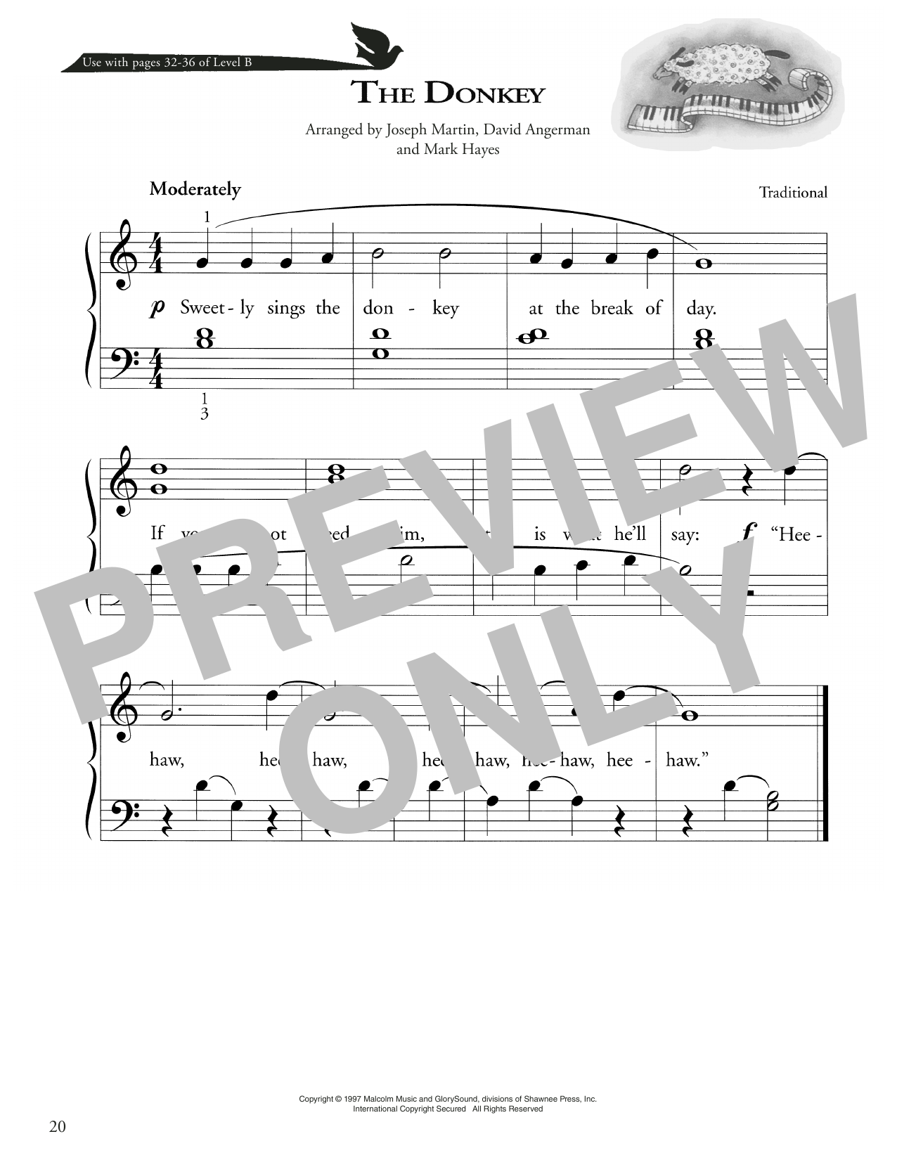 Traditional The Donkey sheet music notes and chords. Download Printable PDF.