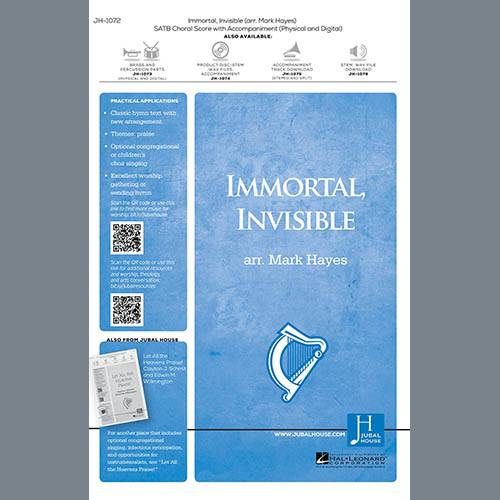 Traditional Welsh Hymn Immortal, Invisible, God Only Wise (arr. Mark Hayes) Profile Image