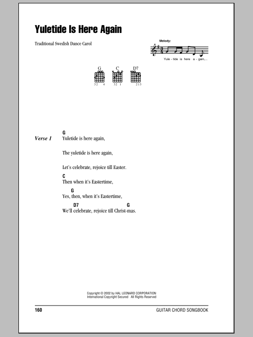 Traditional Yuletide Is Here Again sheet music notes and chords. Download Printable PDF.