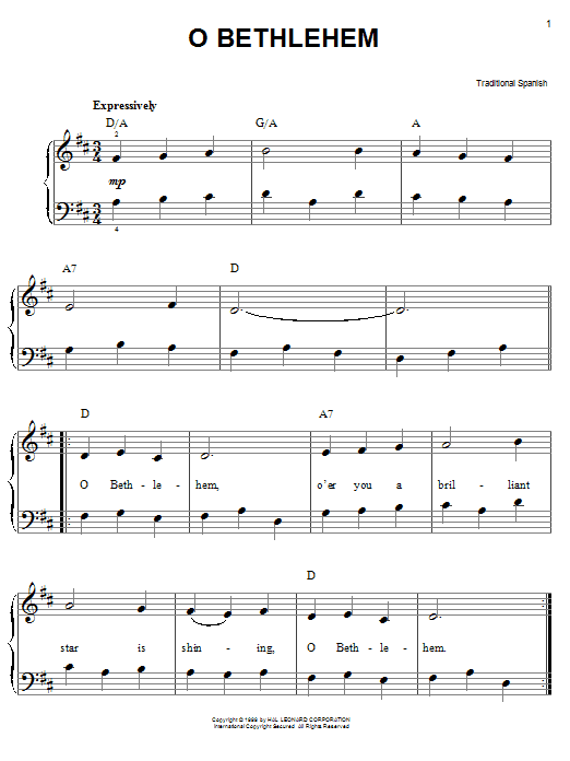 Learn to play Traditional Carol O Bethlehem sheet music for Easy Piano in minutes. Price: 6.9900$ Traditional Carol O Bethlehem sheet music notes and chords. Download Printable PDF.