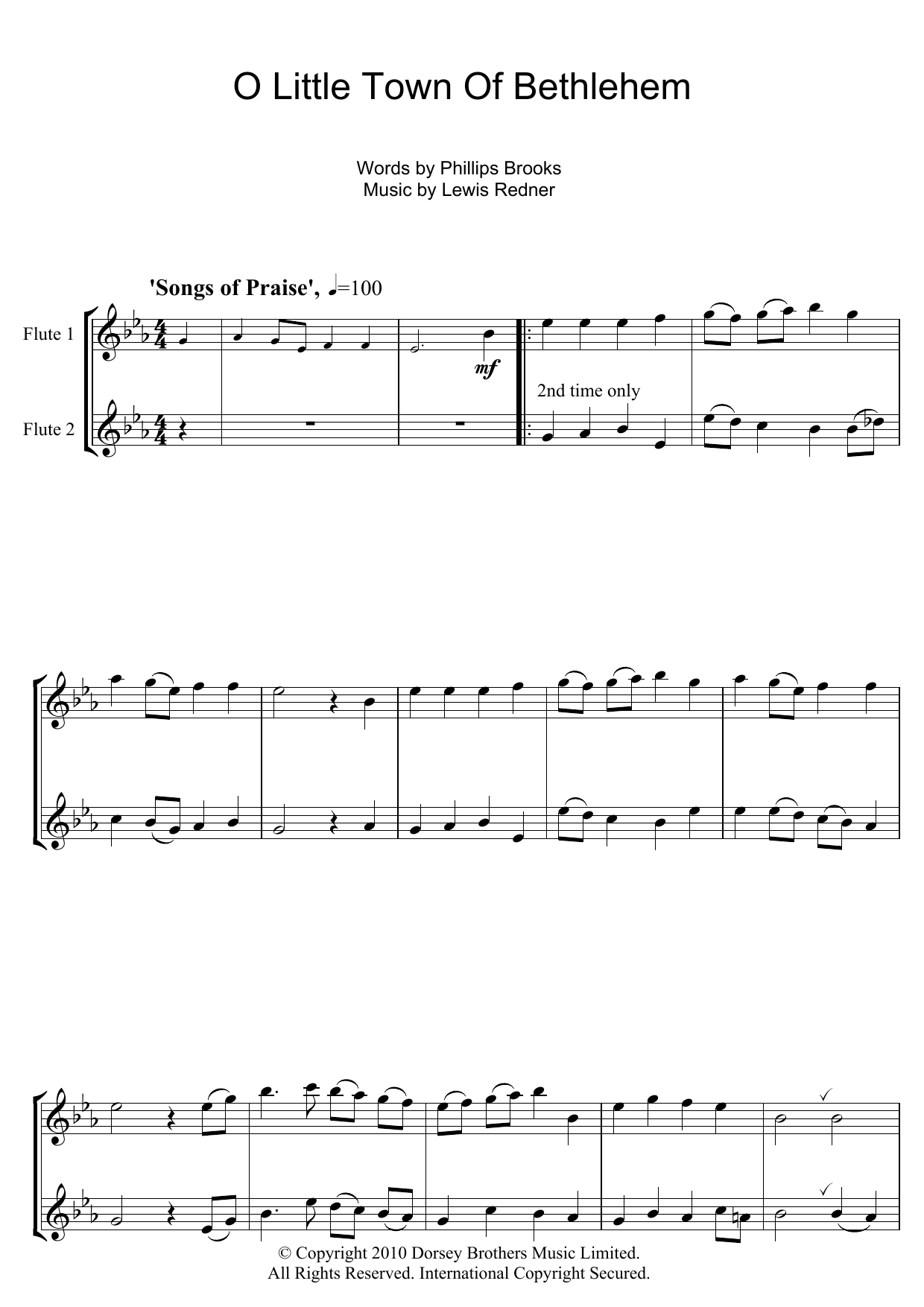 Traditional Carol 'O Little Town Of Bethlehem' Sheet Music, Chords