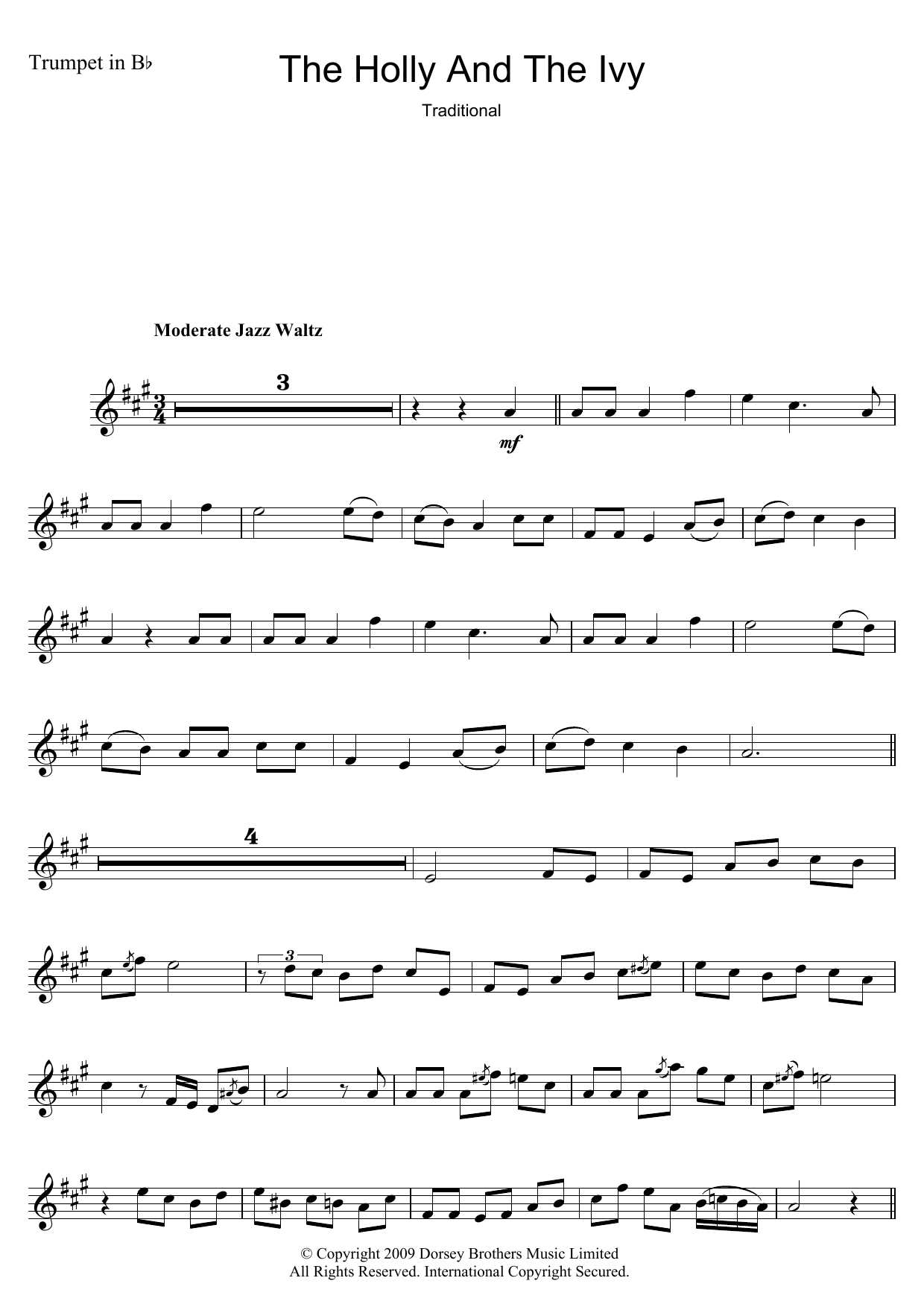 Christmas Carol The Holly And The Ivy sheet music notes and chords. Download Printable PDF.