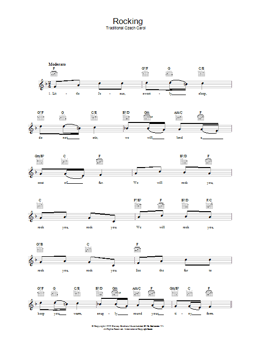 Christmas Carol Rocking sheet music notes and chords. Download Printable PDF.