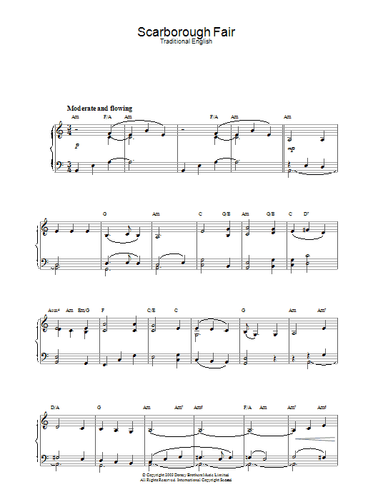 Scarborough Fair - Free Easy Piano Sheet Music  Sheet music, Piano sheet  music, Easy piano sheet music
