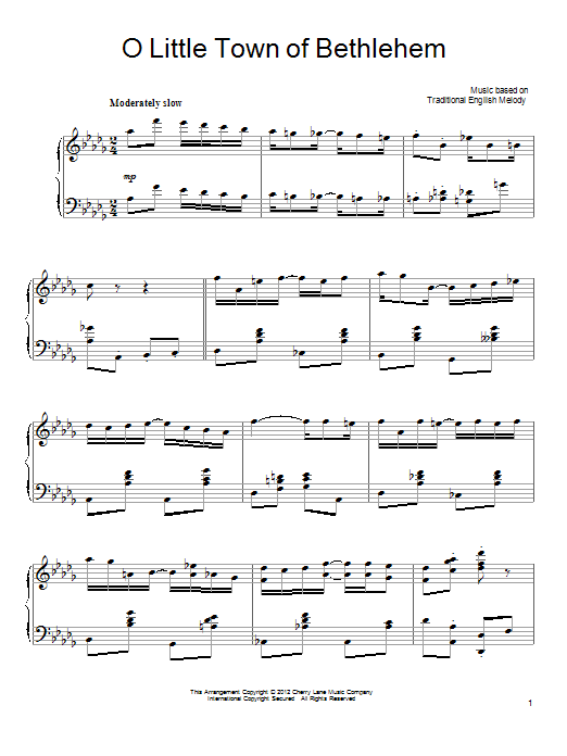 Learn to play Christmas Carol O Little Town Of Bethlehem sheet music for Piano Solo in minutes. Christmas Carol O Little Town Of Bethlehem sheet music notes and chords. Download Printable PDF.