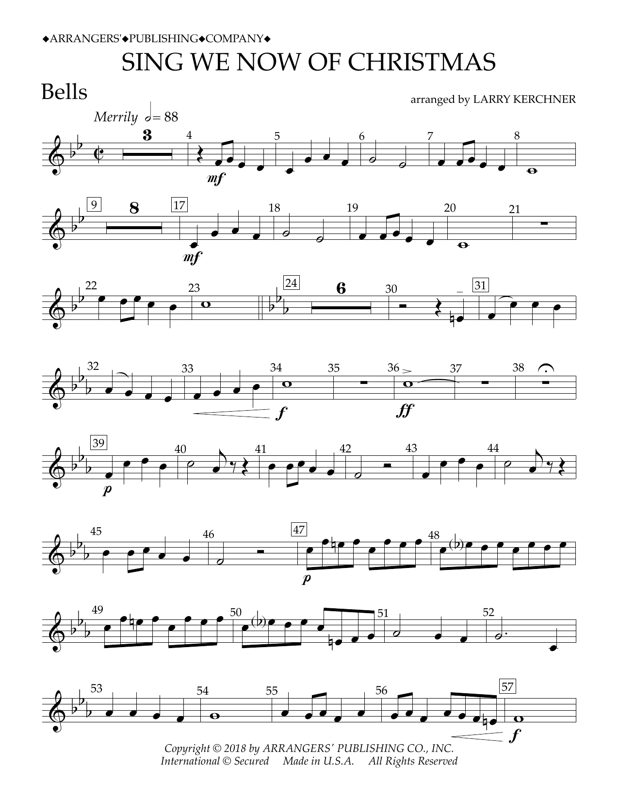 Learn to play Traditional French Carol Sing We Now of Christmas (arr. Larry Kerchner) - Bells sheet music for Concert Band in minutes. Price: 5.9900$ Traditional French Carol Sing We Now of Christmas (arr. Larry Kerchner) - Bells sheet music notes and chords arranged for Concert Band