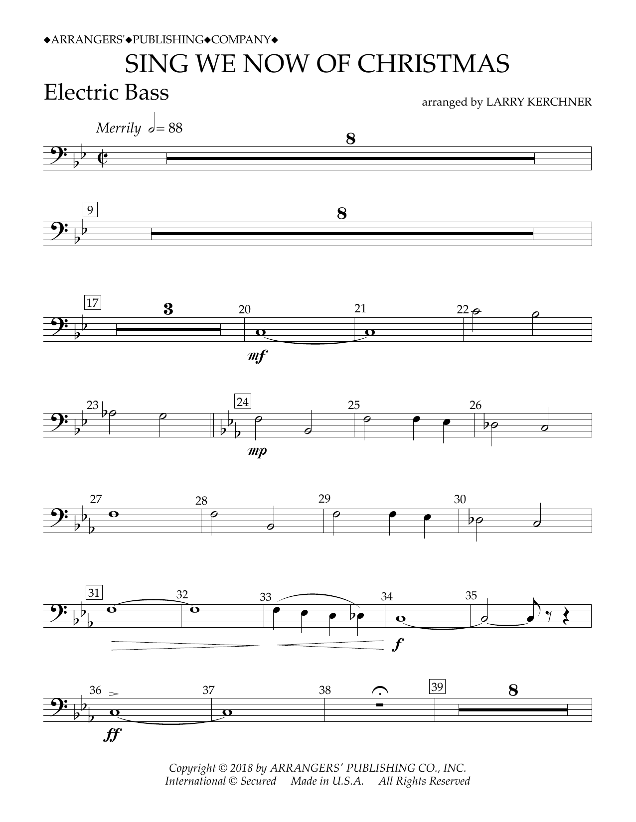 Learn to play Traditional French Carol Sing We Now of Christmas (arr. Larry Kerchner) - Electric Bass sheet music for Concert Band in minutes. Price: 5.9900$ Traditional French Carol Sing We Now of Christmas (arr. Larry Kerchner) - Electric Bass sheet music notes and chords arranged for Concert Band