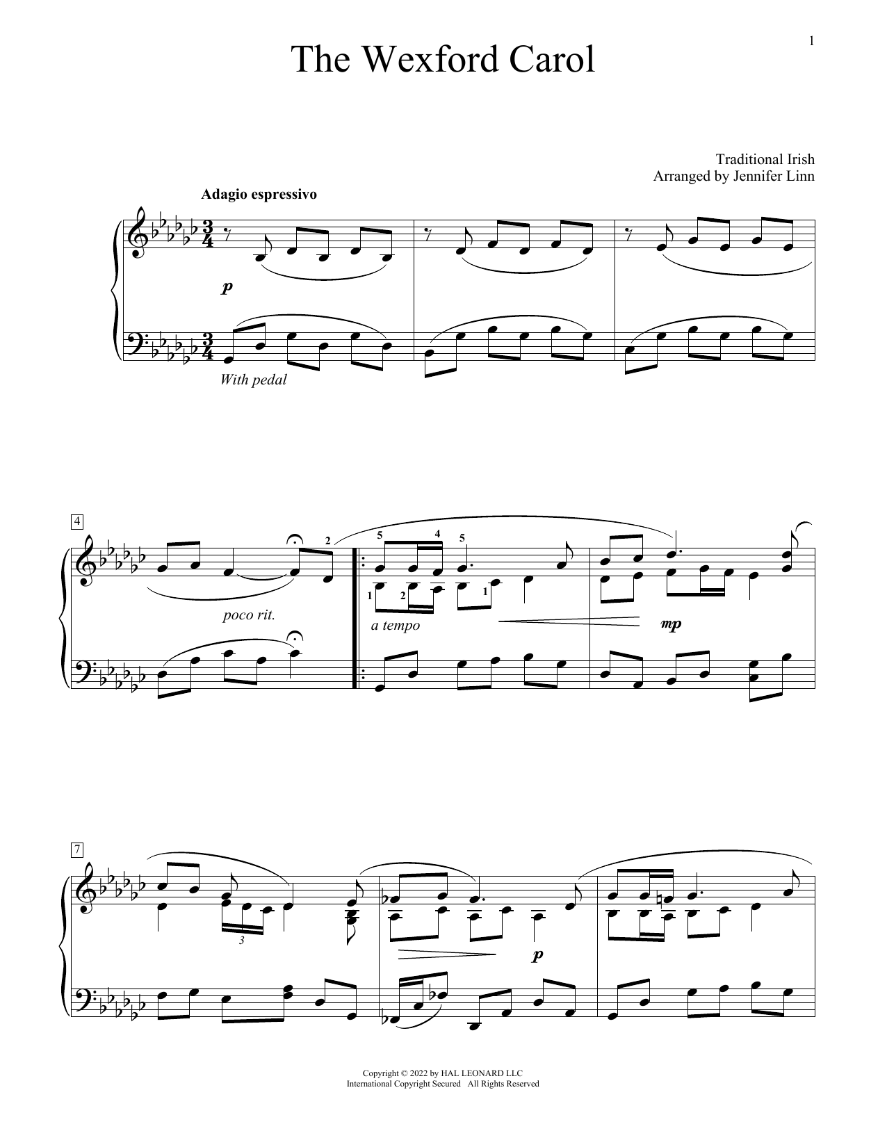 Learn to play Traditional Irish The Wexford Carol (arr. Jennifer Linn) sheet music for Educational Piano in minutes. Price: 6.9900$ Traditional Irish The Wexford Carol (arr. Jennifer Linn) sheet music notes and chords arranged for Educational Piano