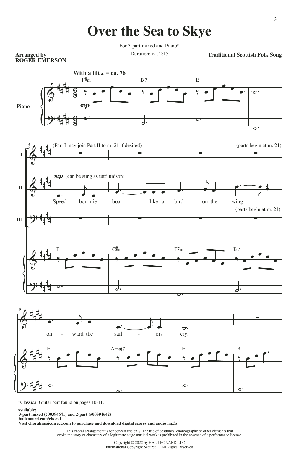 Learn to play Traditional Scottish Folk Song Over The Sea To Skye (arr. Roger Emerson) sheet music for 2-Part Choir in minutes. Price: 3.9900$ Traditional Scottish Folk Song Over The Sea To Skye (arr. Roger Emerson) sheet music notes and chords arranged for 2-Part Choir