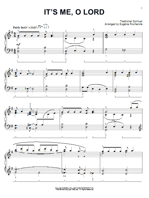 Learn to play Traditional Spiritual It's Me, O Lord sheet music for Piano Solo in minutes. Traditional Spiritual It's Me, O Lord sheet music notes and chords