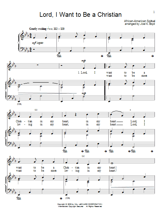 Learn to play Traditional Spiritual Lord, I Want To Be A Christian sheet music for Lead Sheet / Fake Book in minutes. Price: 5.9900$ Traditional Spiritual Lord, I Want To Be A Christian sheet music notes and chords arranged for Lead Sheet / Fake Book