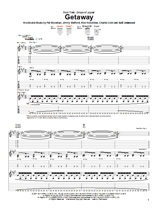 Train Getaway Sheet Music Pdf Notes Chords Rock Score Guitar Tab Download Printable Sku 26343