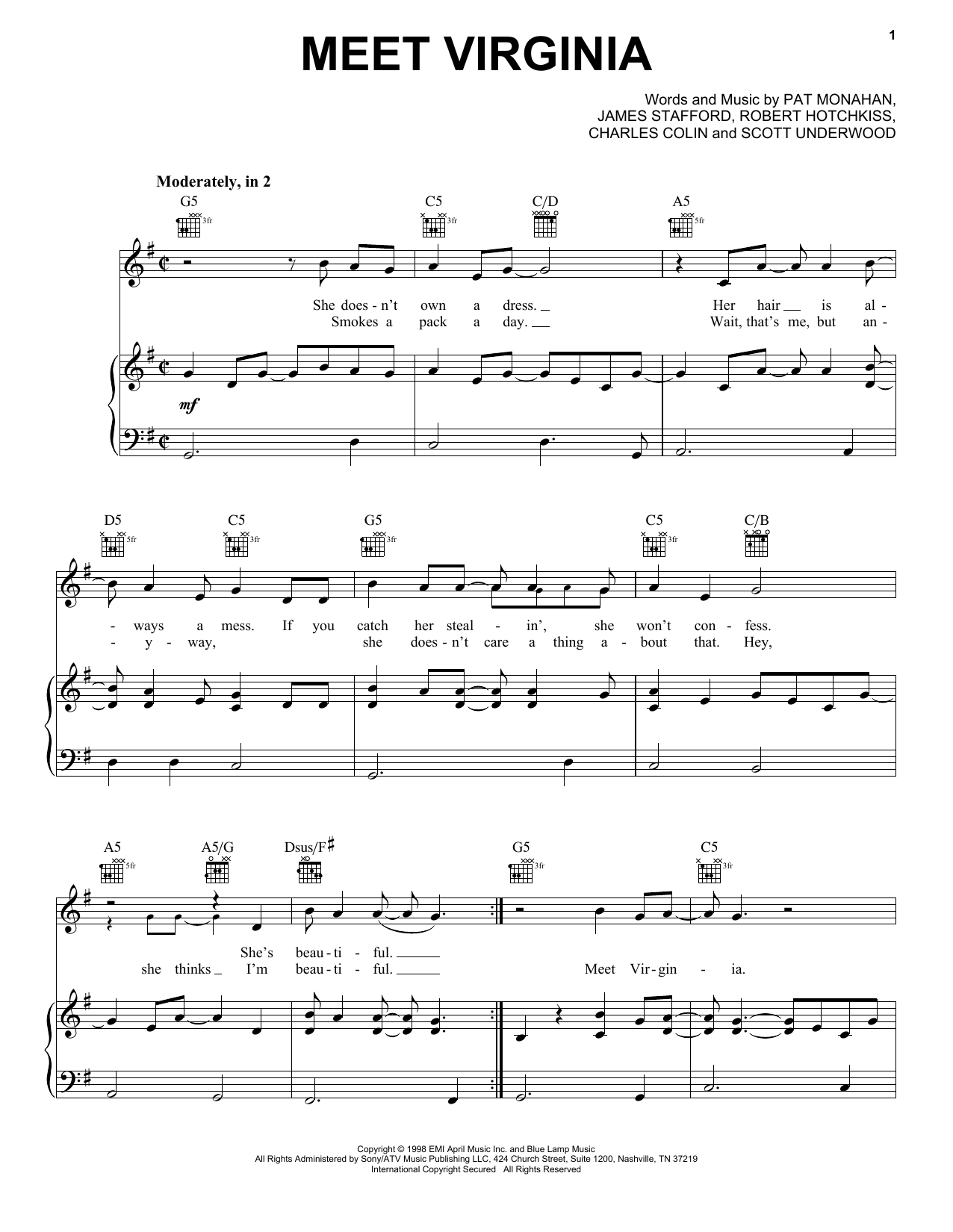 Train Meet Virginia sheet music notes and chords. Download Printable PDF.