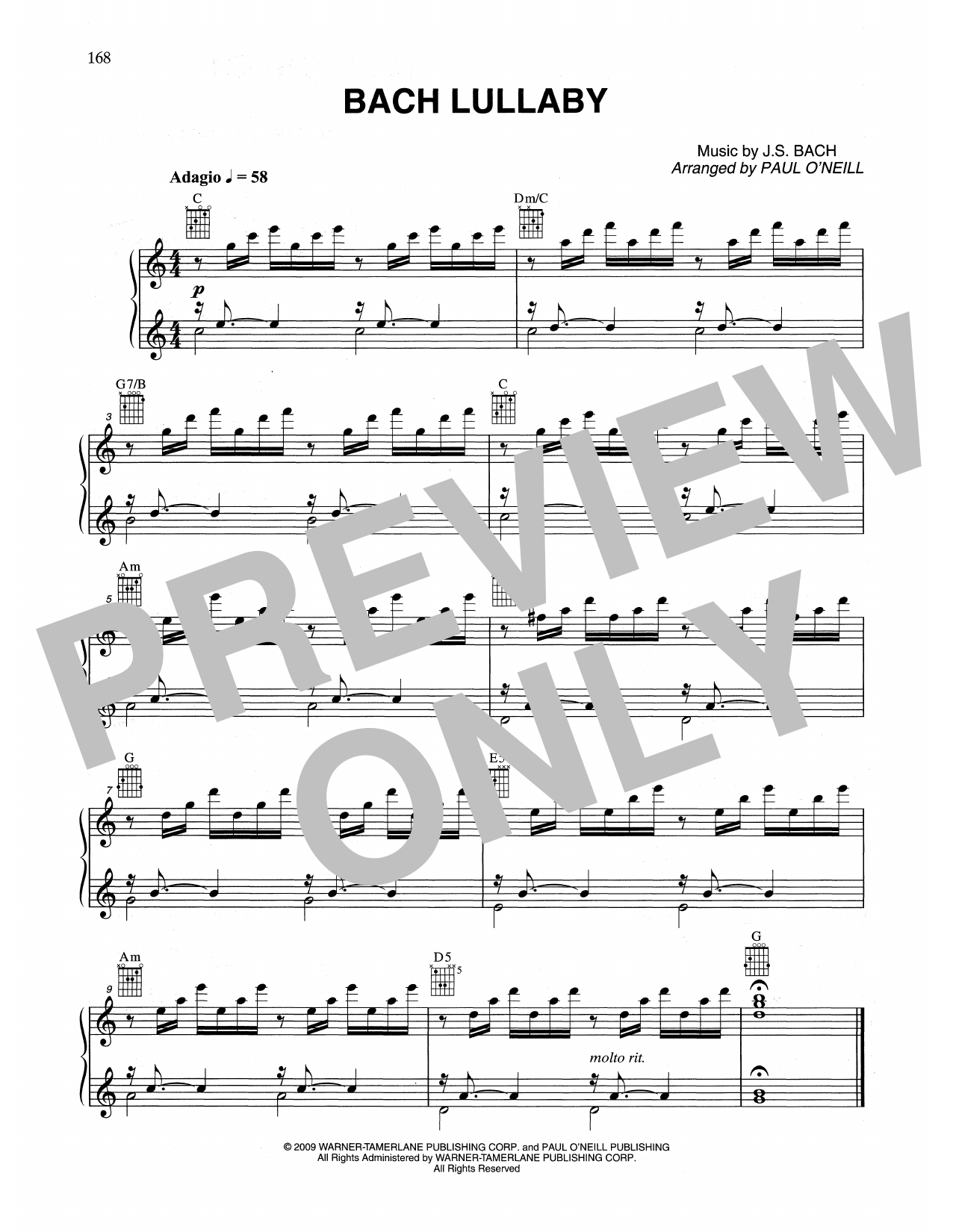 Trans-Siberian Orchestra Bach Lullaby sheet music notes and chords. Download Printable PDF.