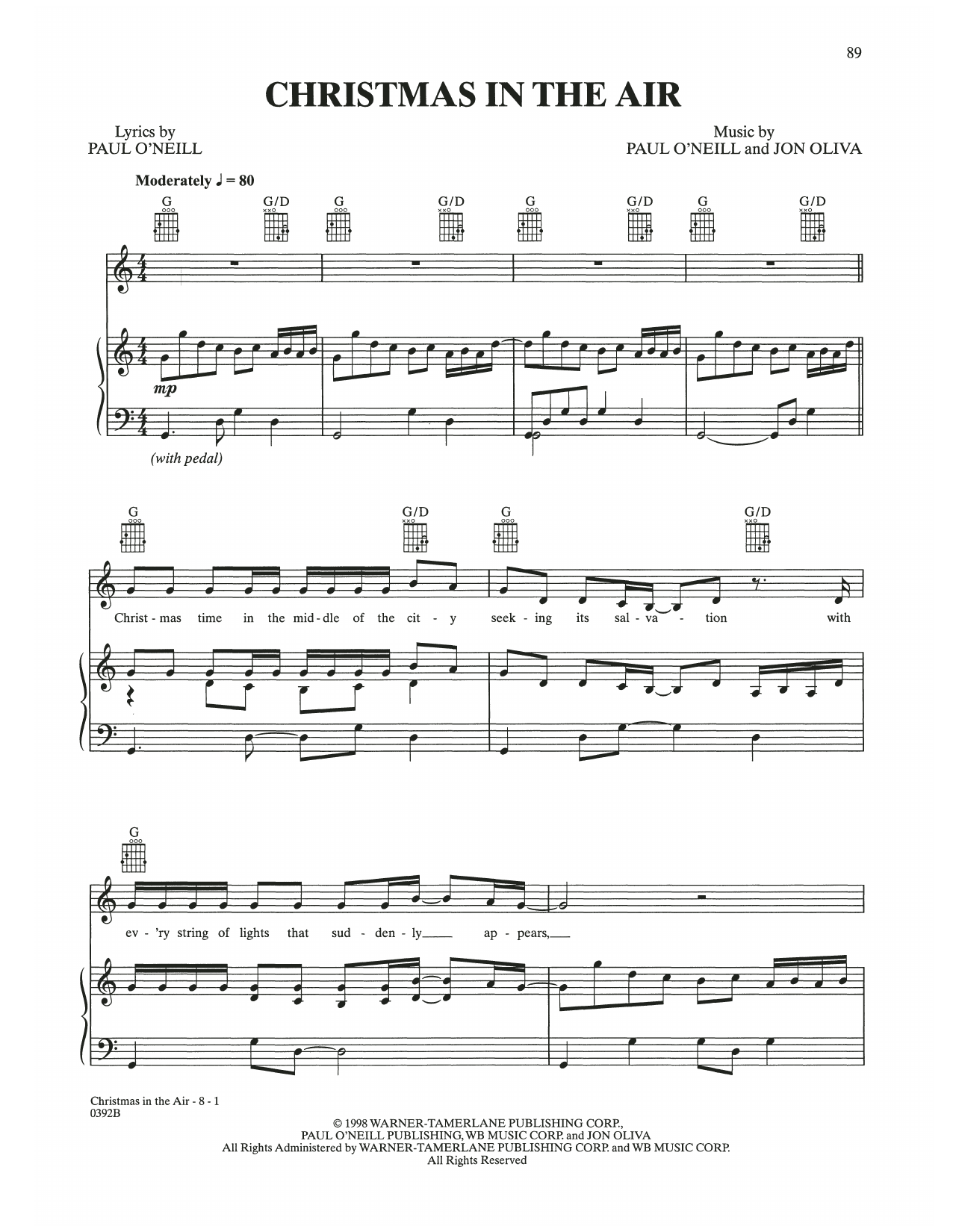 Learn to play Trans-Siberian Orchestra Christmas In The Air sheet music for Piano, Vocal & Guitar Chords (Right-Hand Melody) in minutes. Price: 6.9900$ Trans-Siberian Orchestra Christmas In The Air sheet music notes and chords arranged for Piano, Vocal & Guitar Chords (Right-Hand Melody)