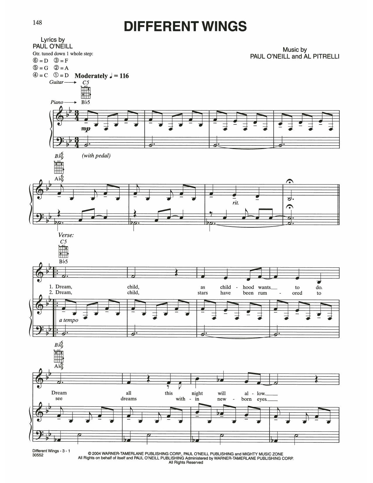 Learn to play Trans-Siberian Orchestra Different Wings sheet music for Piano, Vocal & Guitar Chords (Right-Hand Melody) in minutes. Price: 6.9900$ Trans-Siberian Orchestra Different Wings sheet music notes and chords arranged for Piano, Vocal & Guitar Chords (Right-Hand Melody)