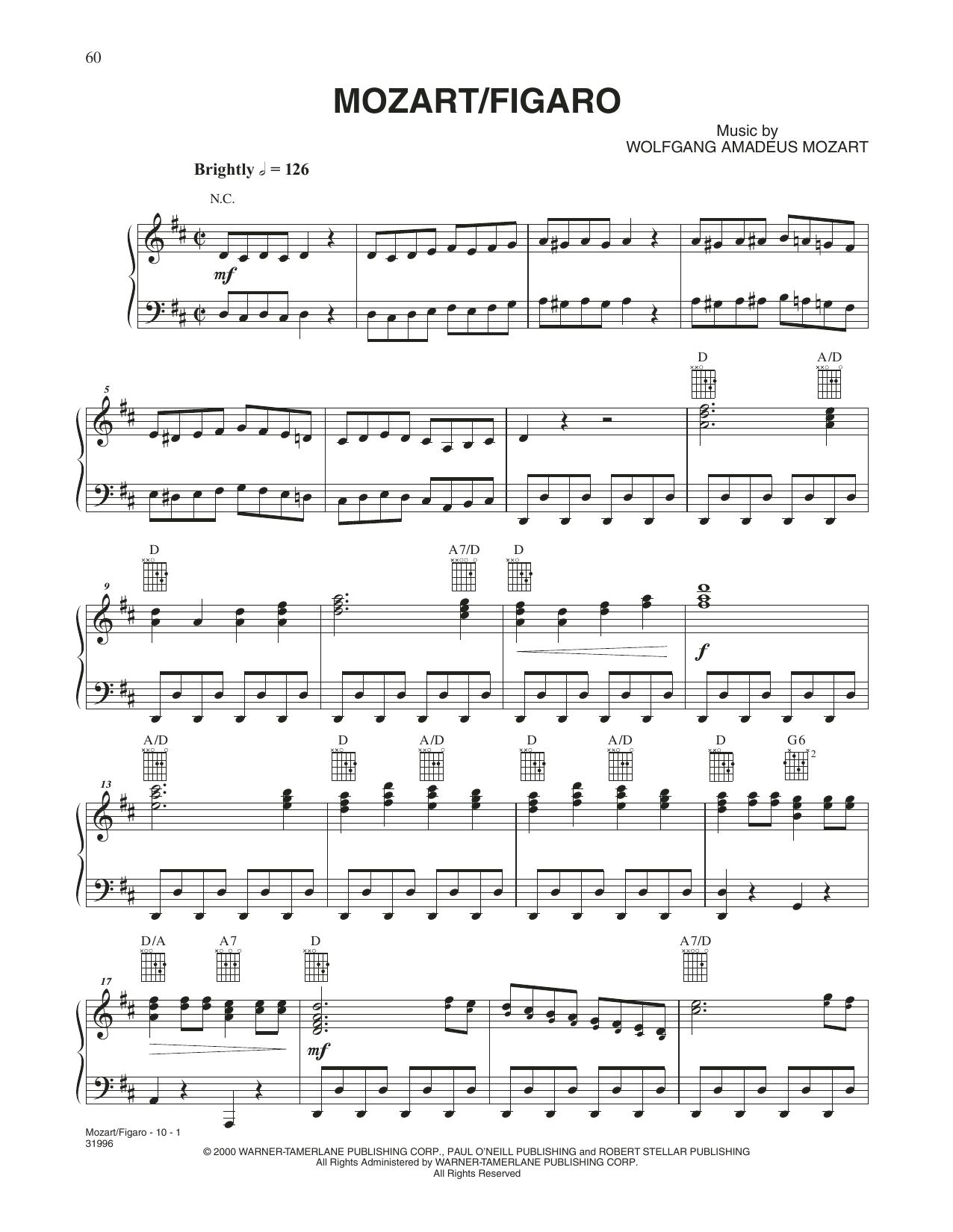 Trans-Siberian Orchestra Mozart/Figaro sheet music notes and chords. Download Printable PDF.