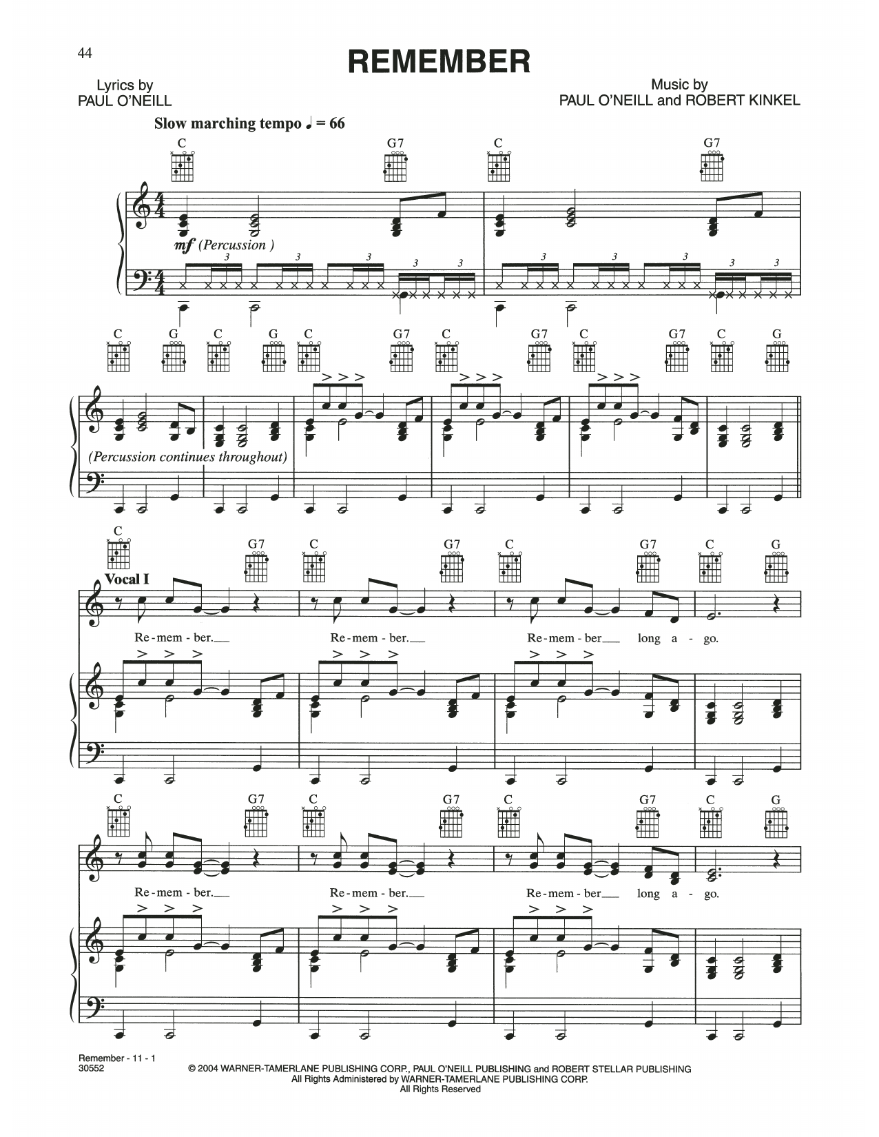 Trans-Siberian Orchestra Remember sheet music notes and chords. Download Printable PDF.