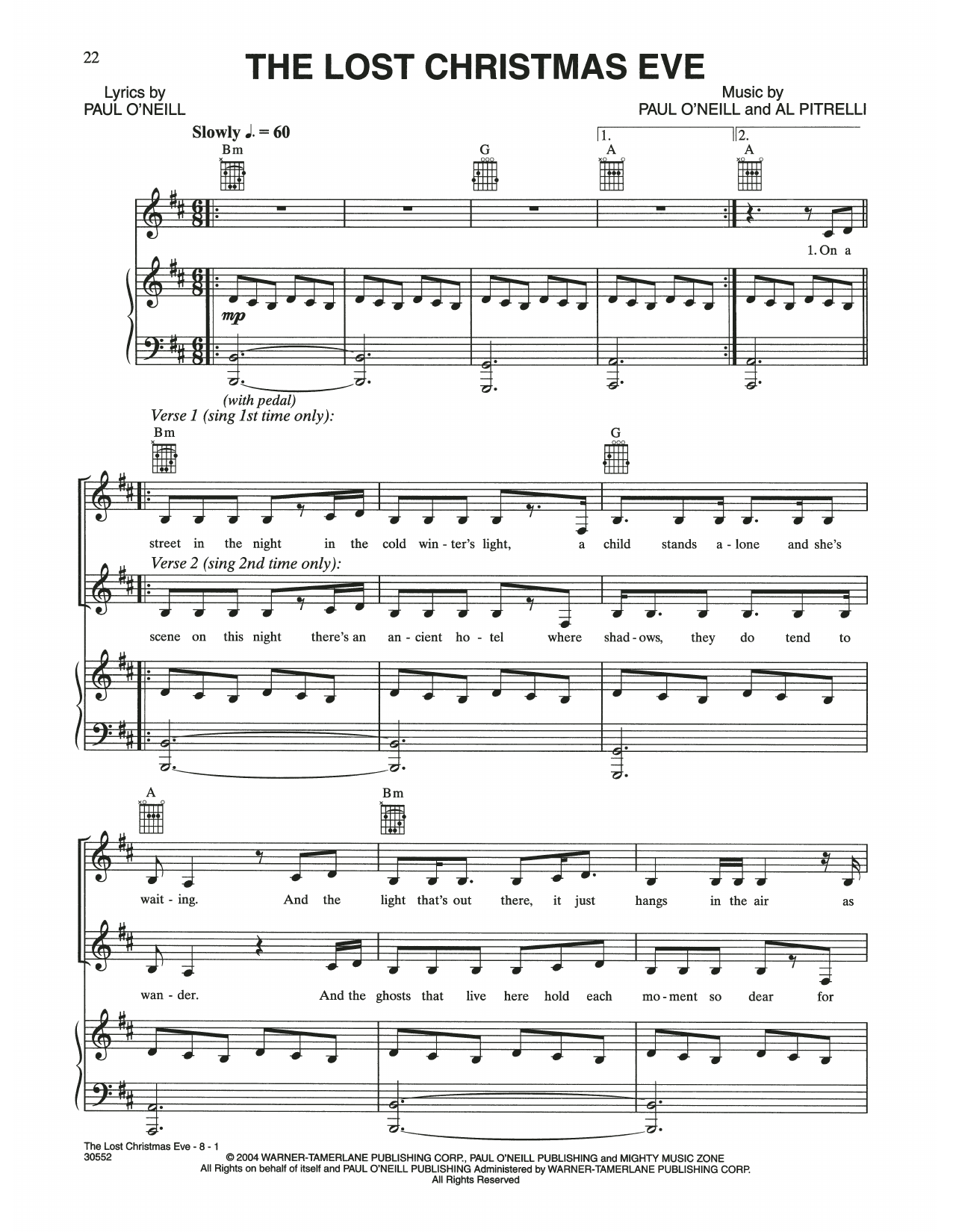 Learn to play Trans-Siberian Orchestra The Lost Christmas Eve sheet music for Piano, Vocal & Guitar Chords (Right-Hand Melody) in minutes. Price: 6.9900$ Trans-Siberian Orchestra The Lost Christmas Eve sheet music notes and chords arranged for Piano, Vocal & Guitar Chords (Right-Hand Melody)