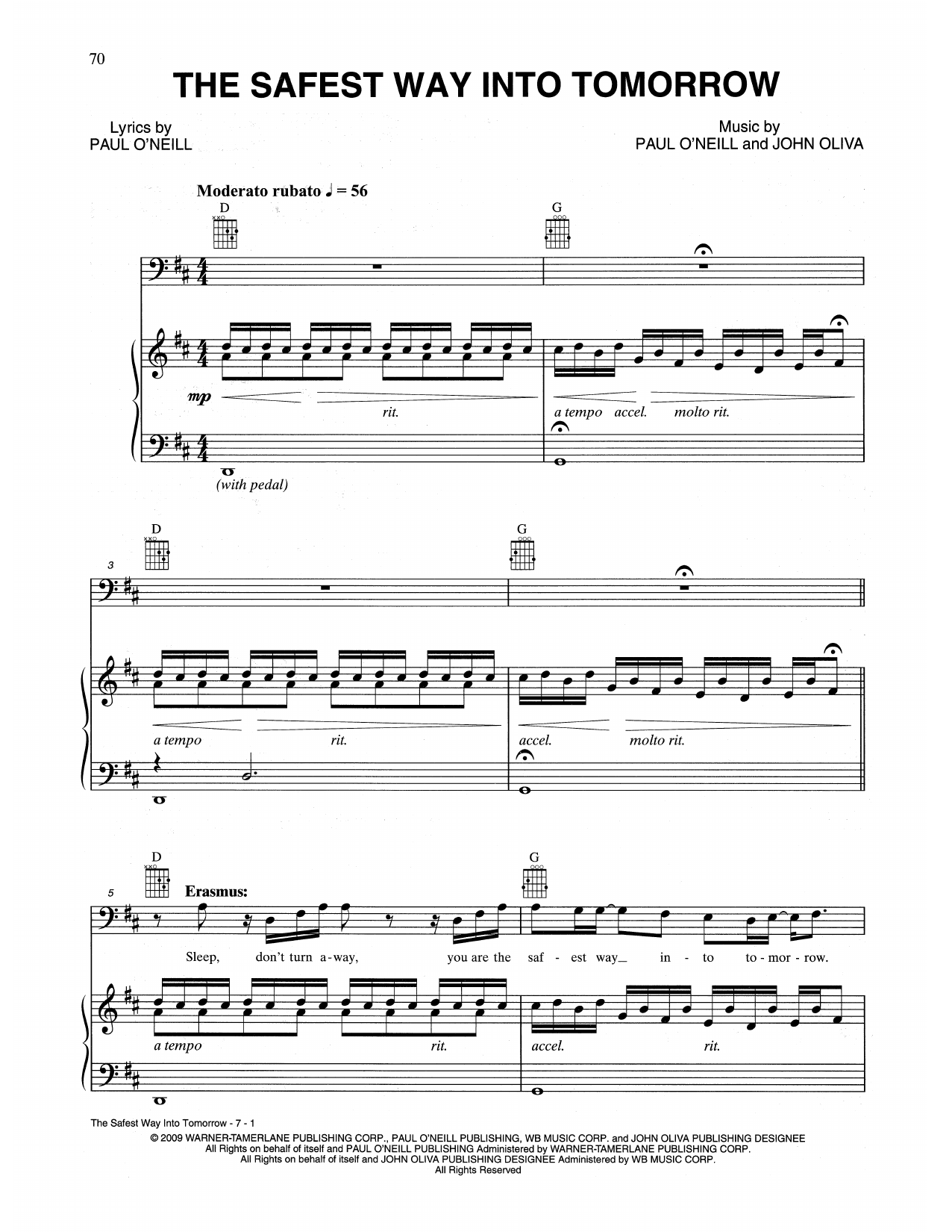 Learn to play Trans-Siberian Orchestra The Safest Way Into Tomorrow sheet music for Piano, Vocal & Guitar Chords (Right-Hand Melody) in minutes. Price: 6.9900$ Trans-Siberian Orchestra The Safest Way Into Tomorrow sheet music notes and chords arranged for Piano, Vocal & Guitar Chords (Right-Hand Melody)