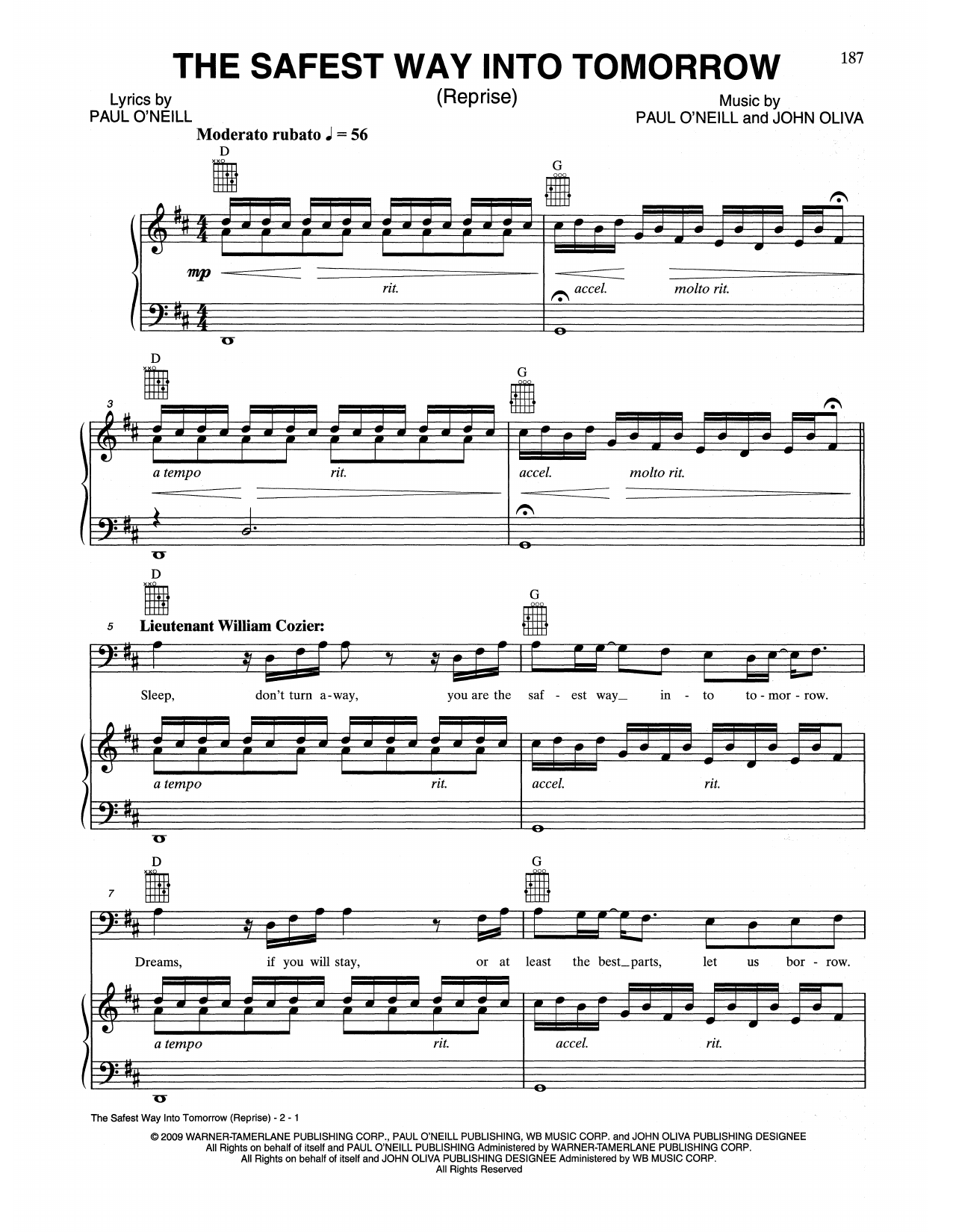 Learn to play Trans-Siberian Orchestra The Safest Way Into Tomorrow (Reprise) sheet music for Piano, Vocal & Guitar Chords (Right-Hand Melody) in minutes. Price: 6.9900$ Trans-Siberian Orchestra The Safest Way Into Tomorrow (Reprise) sheet music notes and chords arranged for Piano, Vocal & Guitar Chords (Right-Hand Melody)