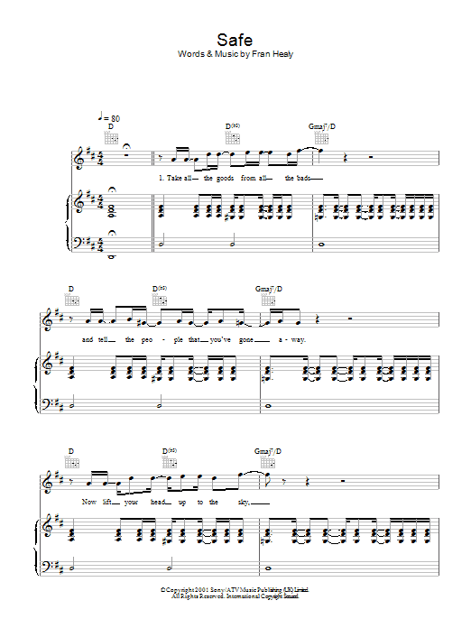 Travis Safe sheet music notes and chords. Download Printable PDF.