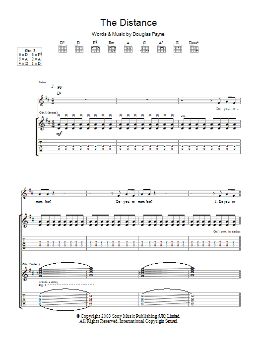 Learn to play Travis The Distance sheet music for Guitar Tab in minutes. Travis The Distance sheet music notes and chords. Download Printable PDF.