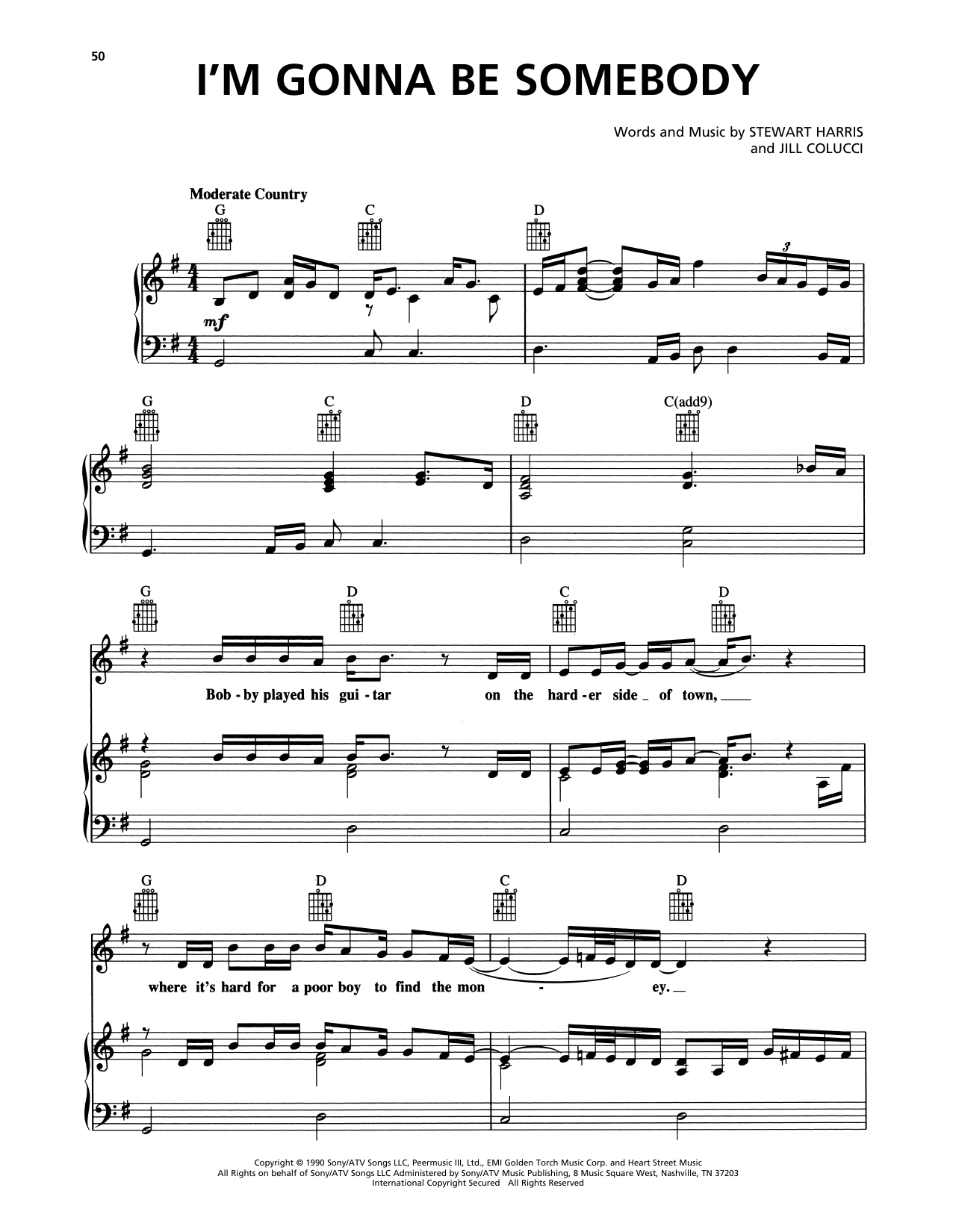 Travis Tritt I'm Gonna Be Somebody sheet music notes and chords. Download Printable PDF.