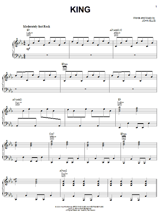 Tree63 King sheet music notes and chords. Download Printable PDF.