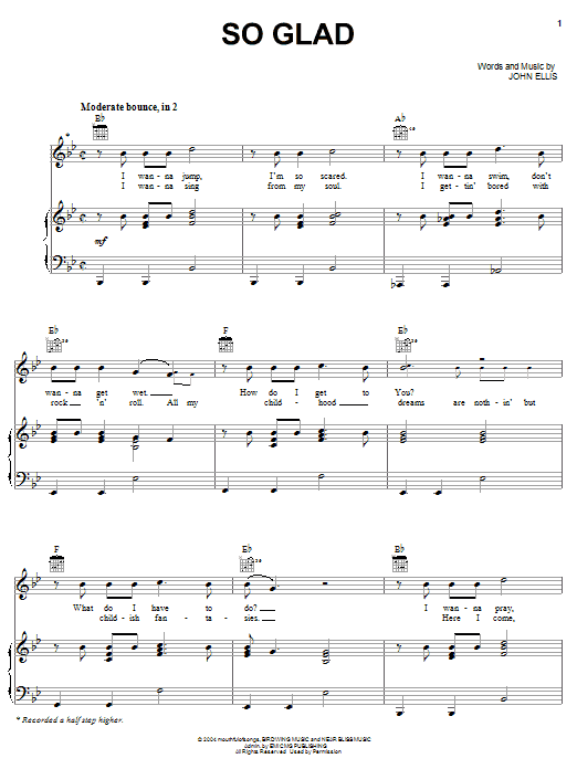 Tree63 So Glad sheet music notes and chords. Download Printable PDF.