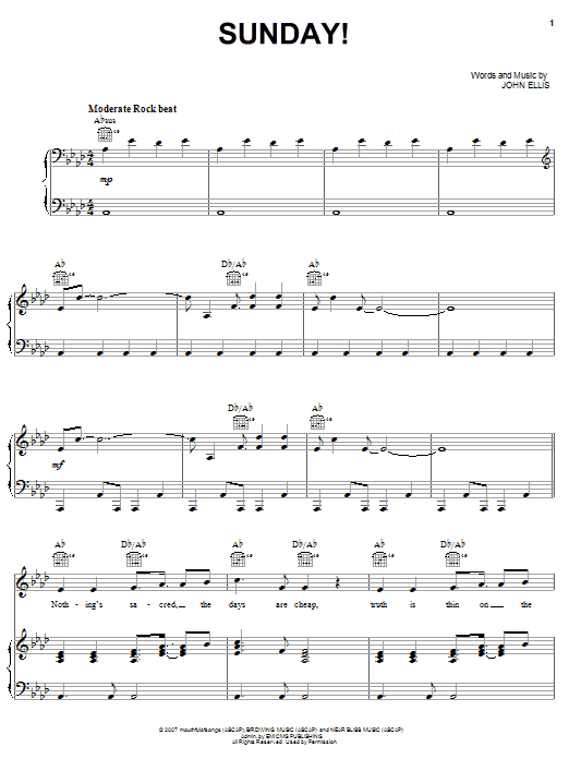 Tree63 Sunday! sheet music notes and chords. Download Printable PDF.