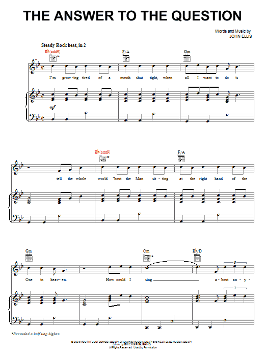 Learn to play Tree63 The Answer To The Question sheet music for Piano, Vocal & Guitar (Right-Hand Melody) in minutes. Tree63 The Answer To The Question sheet music notes and chords. Download Printable PDF.