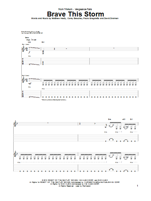 Trivium Brave This Storm sheet music notes and chords. Download Printable PDF.