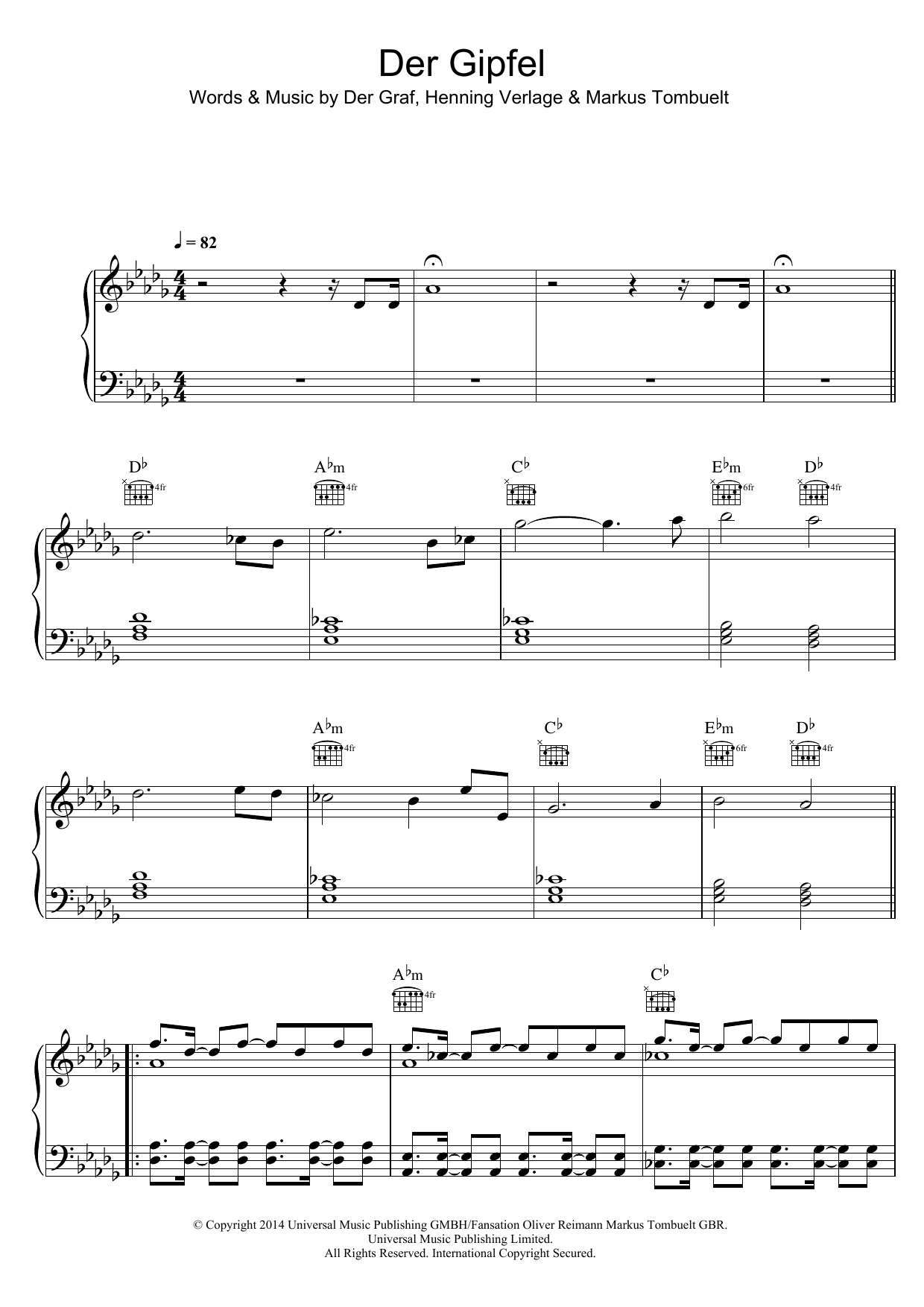 Unheilig Der Gipfel sheet music notes and chords. Download Printable PDF.