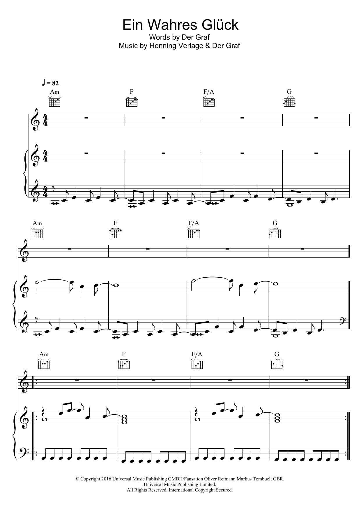 Unheilig Ein Wahres Glück sheet music notes and chords. Download Printable PDF.