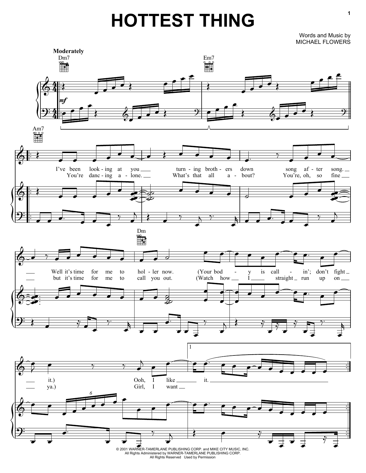 Usher Hottest Thing sheet music notes and chords. Download Printable PDF.