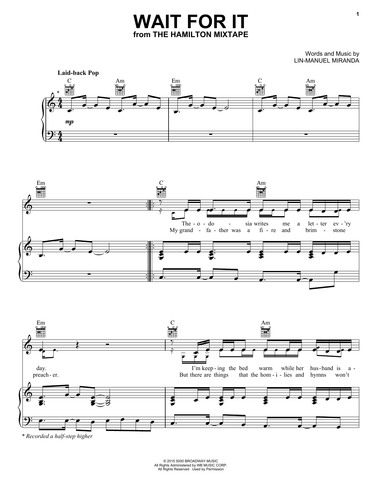 Usher Wait For It sheet music notes and chords. Download Printable PDF.