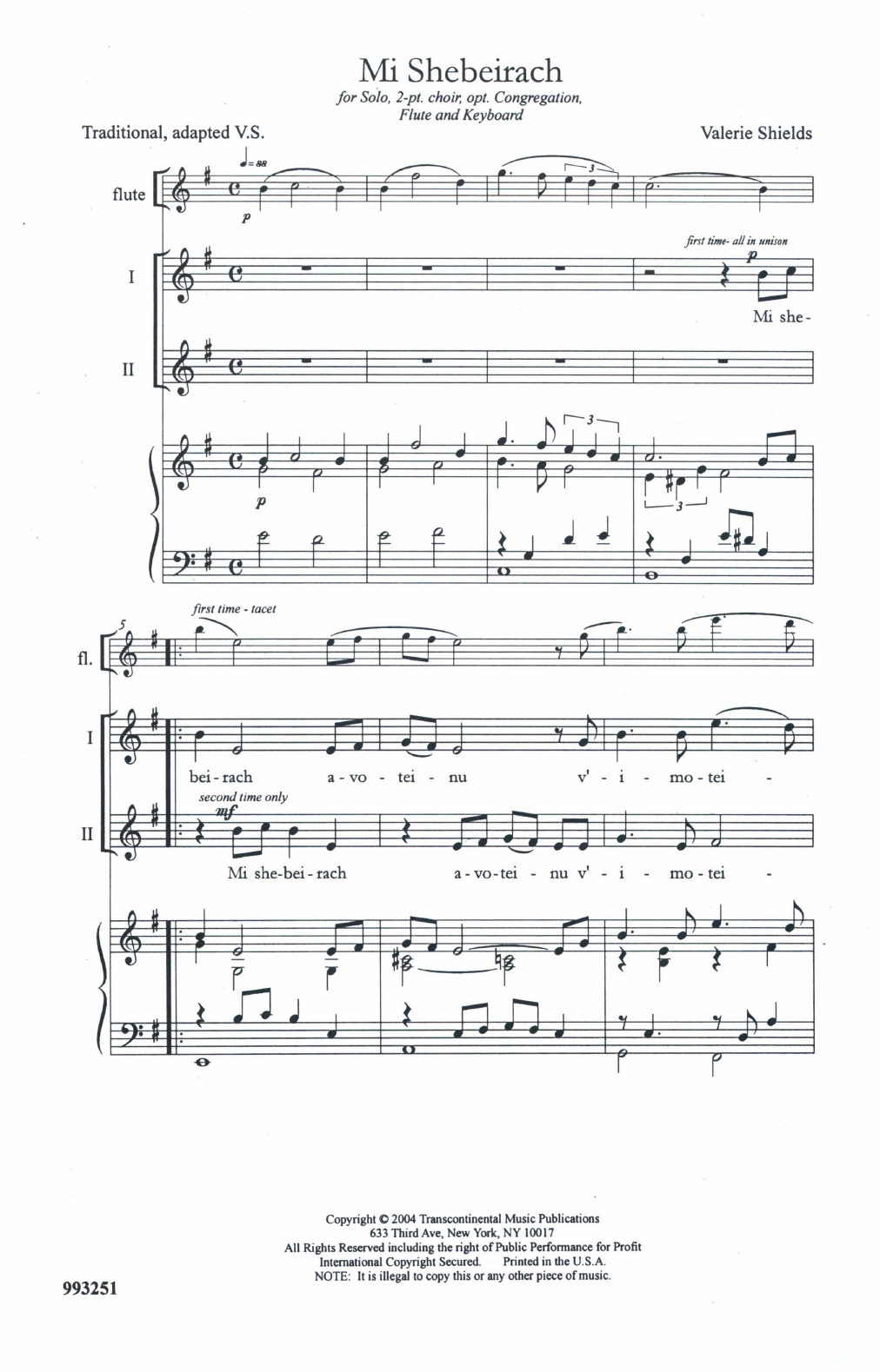 Valerie Shields Mi Shebeirach sheet music notes and chords. Download Printable PDF.