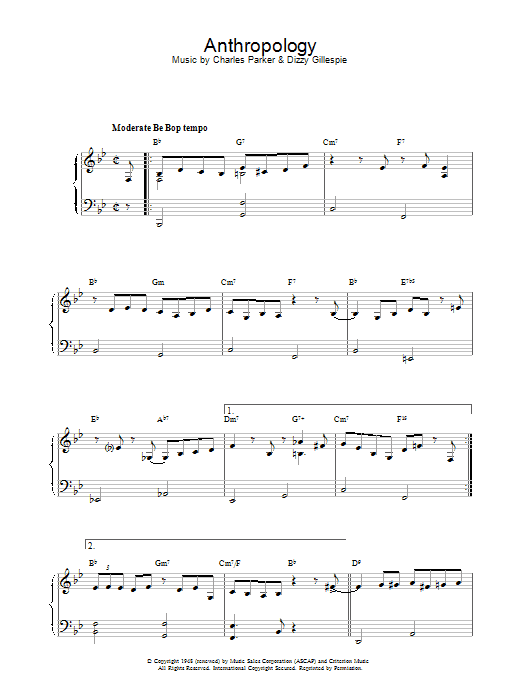 Paulo Sergio Valle Anthropology sheet music notes and chords. Download Printable PDF.