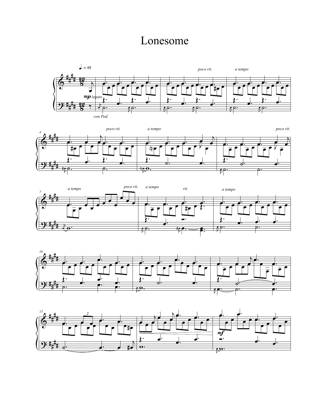 Vangelis Lonesome sheet music notes and chords. Download Printable PDF.