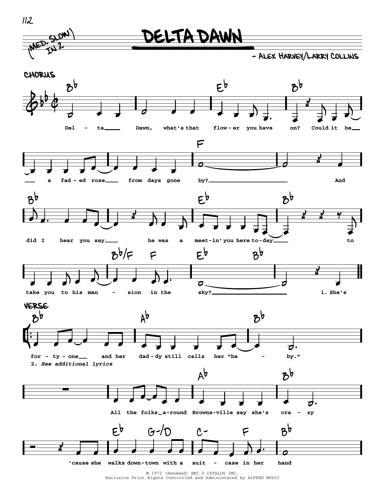 Various Delta Dawn sheet music notes and chords. Download Printable PDF.