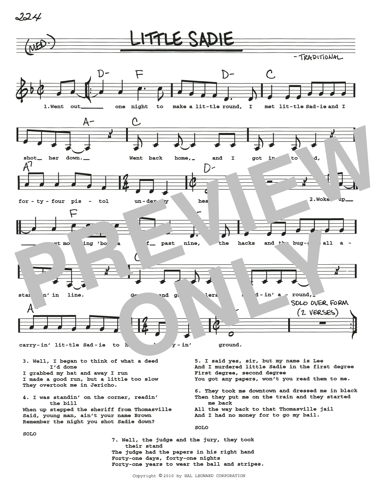 Various Little Sadie sheet music notes and chords. Download Printable PDF.