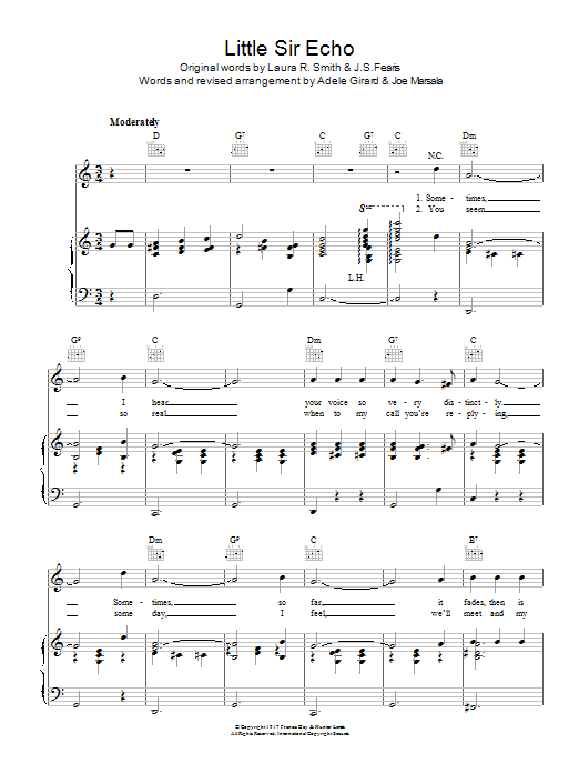 Vera Lynn Little Sir Echo sheet music notes and chords. Download Printable PDF.